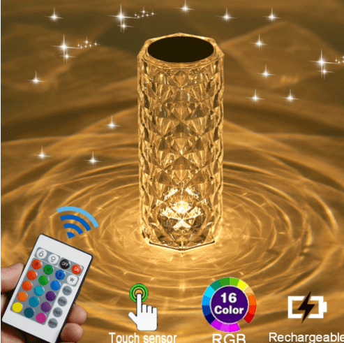 Crystal Rechargeable Bedroom Lamp